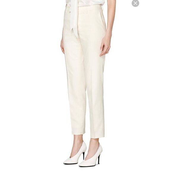 Suitstudo Sz 8 NWT Off-White Cotton-Silk Mid-Rise Straight-Leg women’s Trouser P - Picture 12 of 14